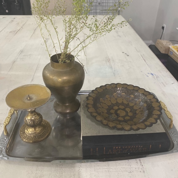 Vintage silver and gold tray - Picture 2 of 2